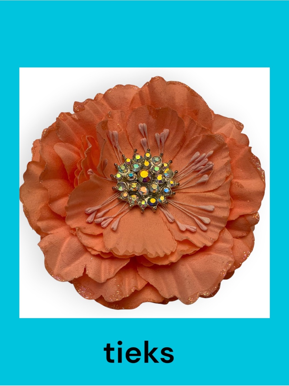 Tieks Coral Flower Sparkling Center